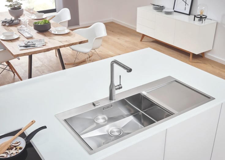 Grohe K1000 køkkenvask, 116x52 cm, rustfrit stål