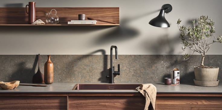Tapwell ARM887 köksblandare, diskmaskinsavstängning, brons