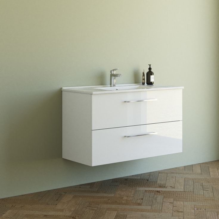 Dansani Mido+ möbelpaket, 101x45,5 cm, vit högglans