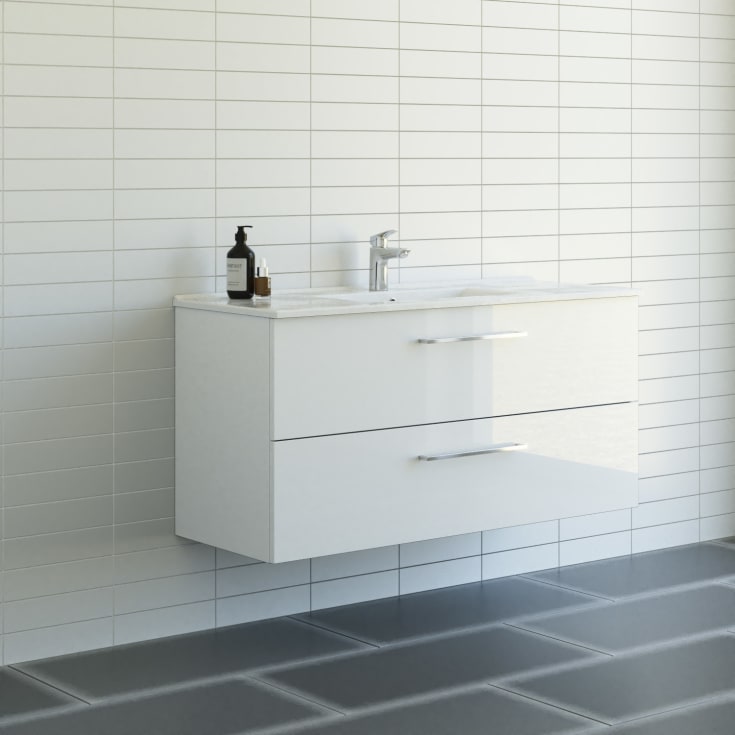 Dansani Mido+ möbelpaket, 121x45,5 cm, vit högglans