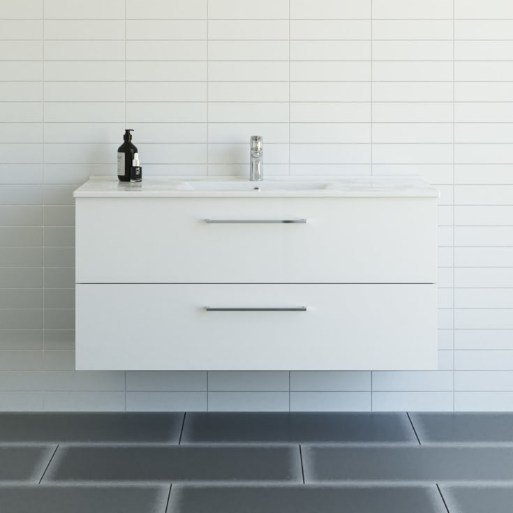 Dansani Mido+ möbelpaket, 121x45,5 cm, vit högglans