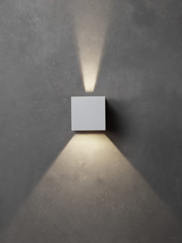 Lumenlight Toscana utomhus vägglampa, 2x10W, vit