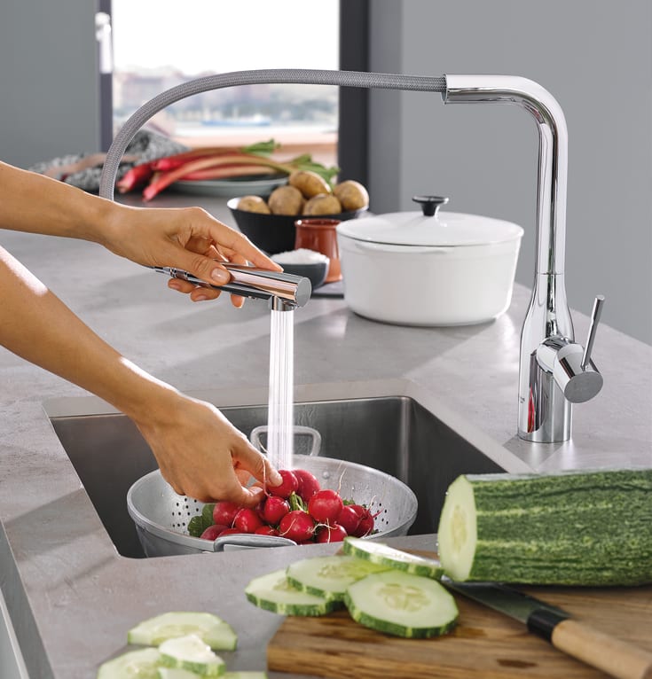 Grohe Essence köksblandare, utdragbar pip, krom