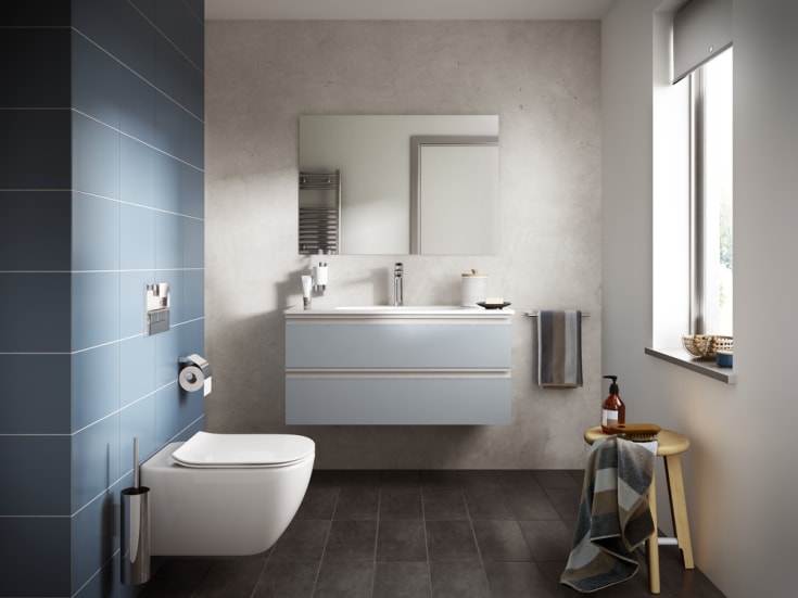 Ideal Standard Tesi væghængt toilet, uden skyllekant, antibakteriel, hvid