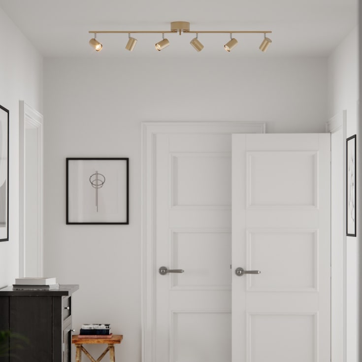 By Rydéns Correct spotlampe, 6 spots, guld
