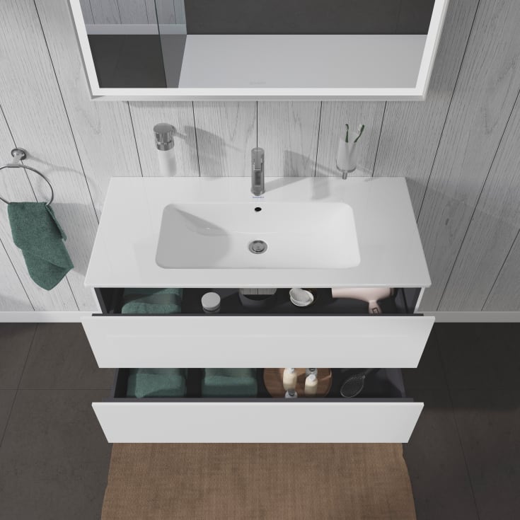 Duravit L-Cube tvättställsunderskåp, 102x48 cm, vit högglans