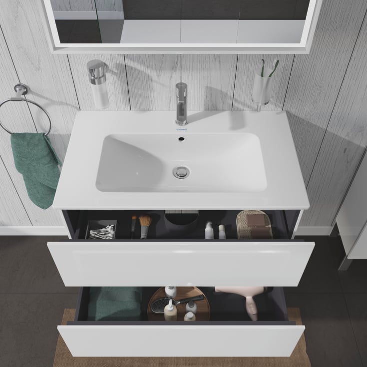 Duravit L-Cube tvättställsunderskåp, 82x48 cm, vit högglans