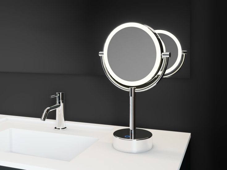 Cosmic Essentials sminkspegel med belysning, dimbar, krom