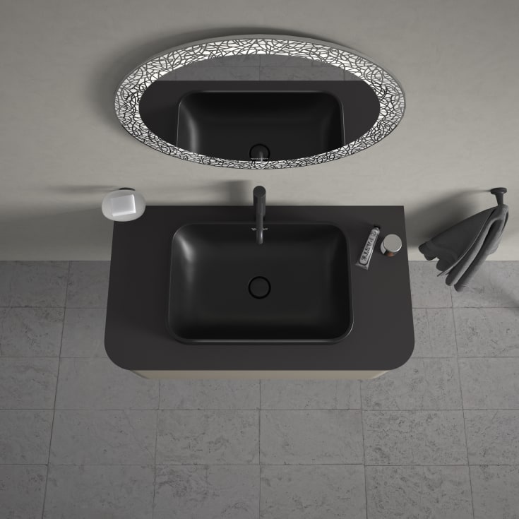 Duravit Happy D.2 Plus servant, 60x40 cm, antrasitt