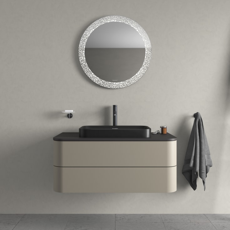 Duravit Happy D.2 Plus servant, 60x40 cm, med wondergliss, antrasitt