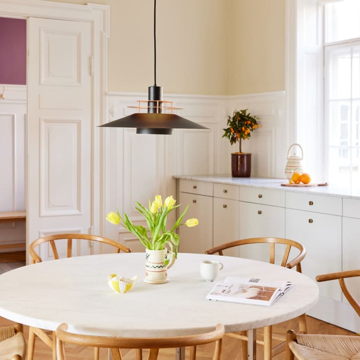 Halo Design Rivoli pendellampe, sort/børstet stål