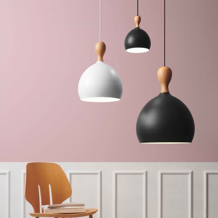 Halo Design Dueodde pendellampe, sort/metall, Ø39 cm