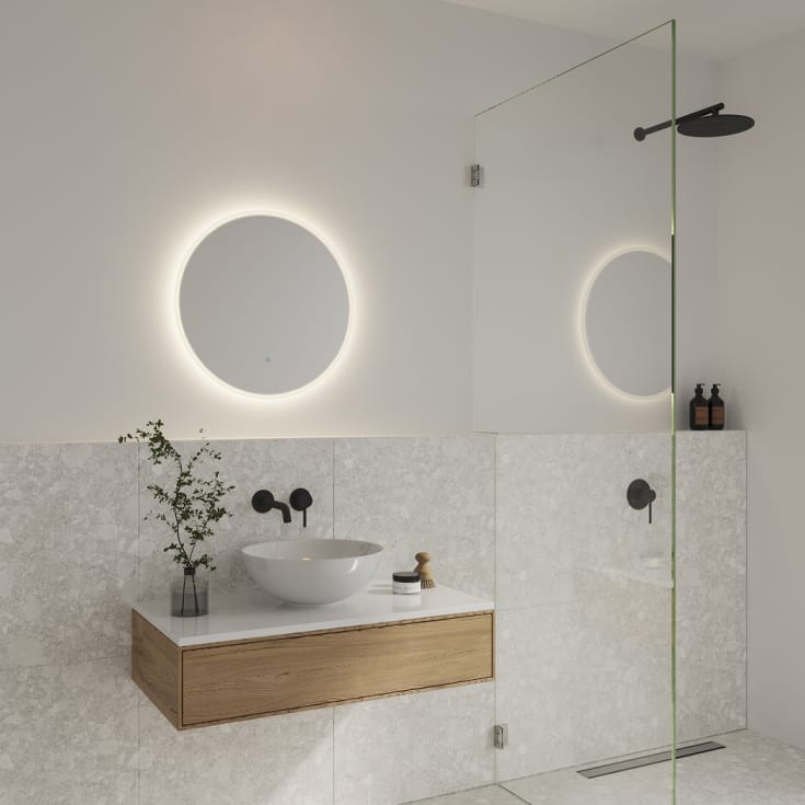 Nordlux Dovina spegel med belysning, Ø60 cm