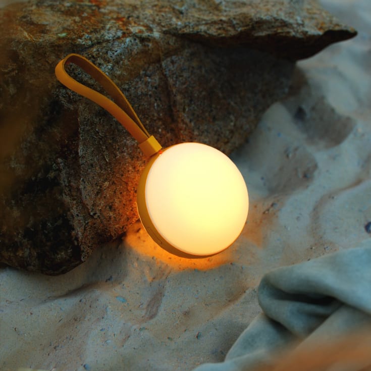 Nordlux Bring To-Go genopladelig lampe, Ø12 cm, gul