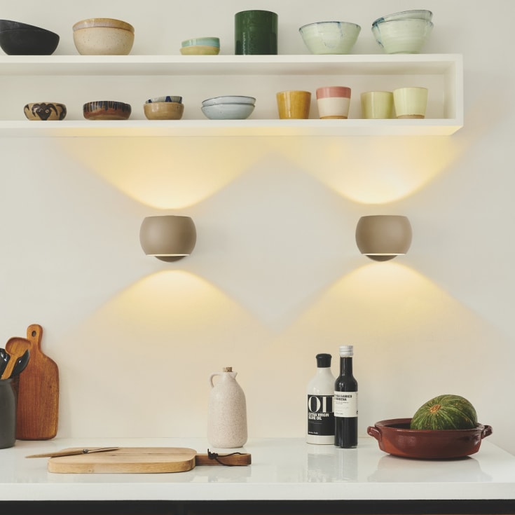 Nordlux Belir vegglampe, lysebrun