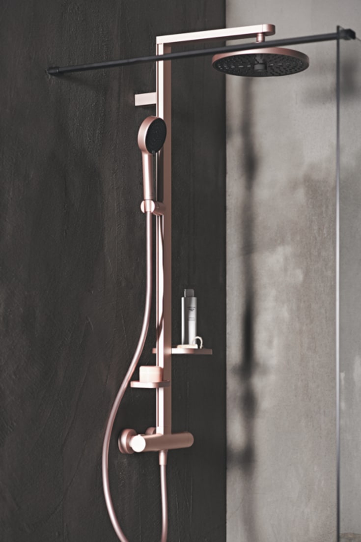 Ideal Standard Alu+ brusesæt, vandbesparende, rosa guld