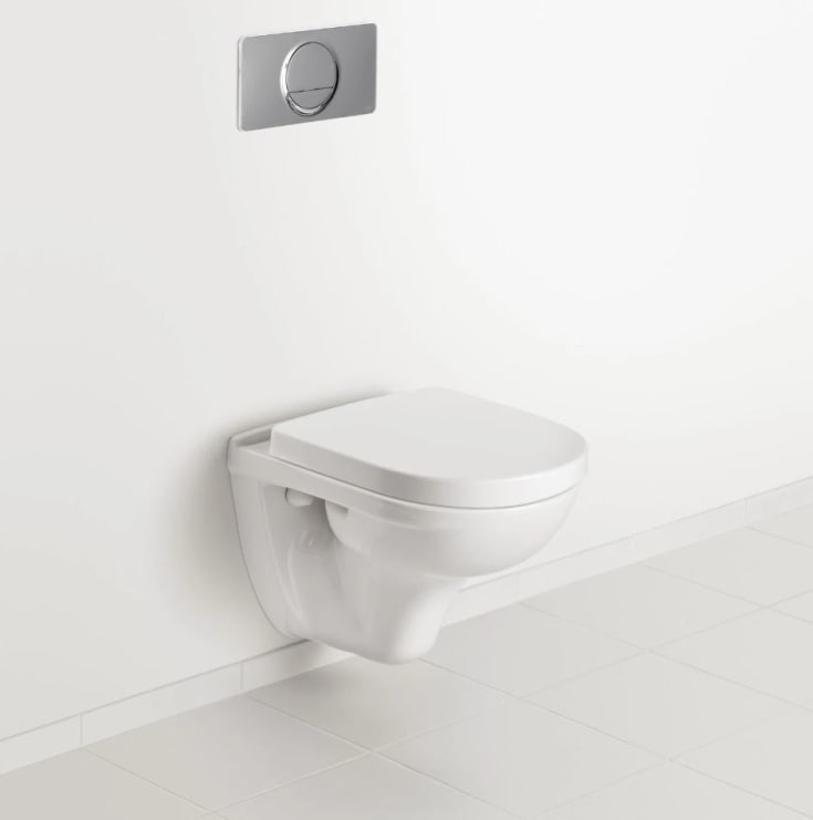 Villeroy & Boch O.Novo væghængt toilet, uden skyllekant, hvid