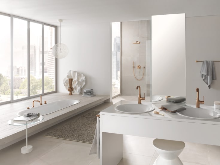 Grohe Rainshower Cosmopolitan brusehoved, Ø31 cm, vandbesparende, børstet kobber