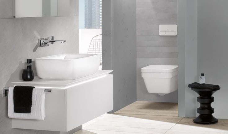 Villeroy & Boch Architectura vegghengt toalett, uten skyllekant, rengjøringsvennlig, hvit