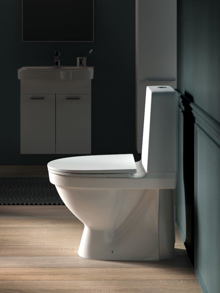 Laufen Kompas gulvstående toilet med S-lås, uden skyllekant, hvid