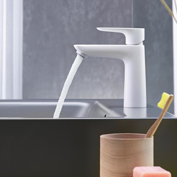 Hansgrohe Talis E 110 håndvaskarmatur, mat hvid