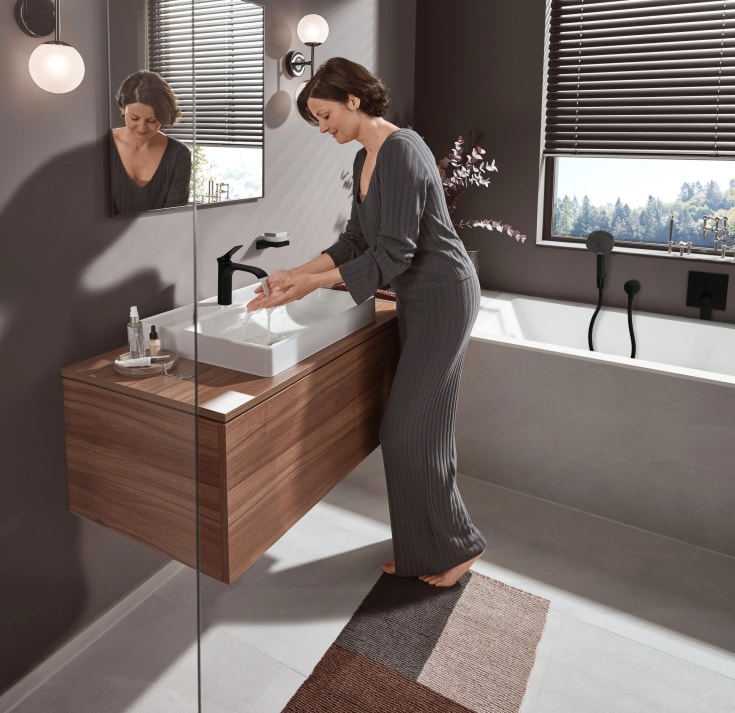 Hansgrohe Vivenis 80 tvättställsblandare, matt svart