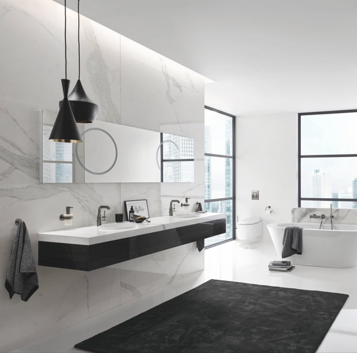 Grohe Essence tvättställsblandare, borstad svart krom
