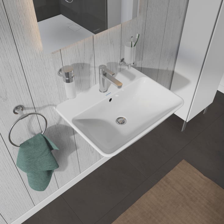 Duravit Me By Starck vegghengt servant, 60x46 cm, med wondergliss, hvit
