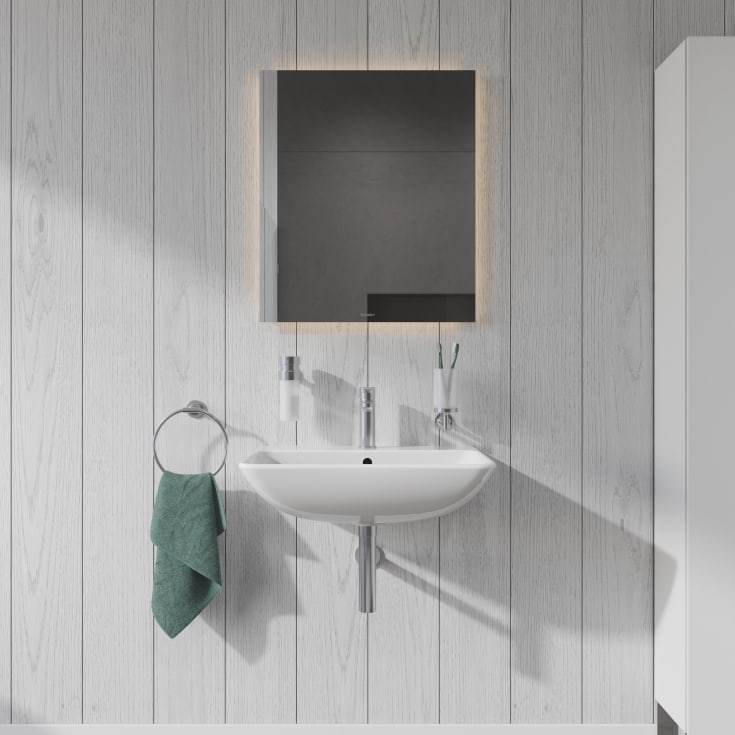 Duravit Me By Starck vegghengt servant, 60x46 cm, med wondergliss, hvit