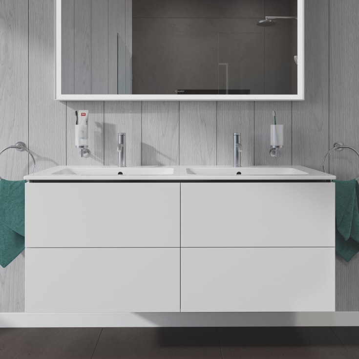 Duravit L-Cube tvättställsunderskåp, 129x48 cm, matt vit
