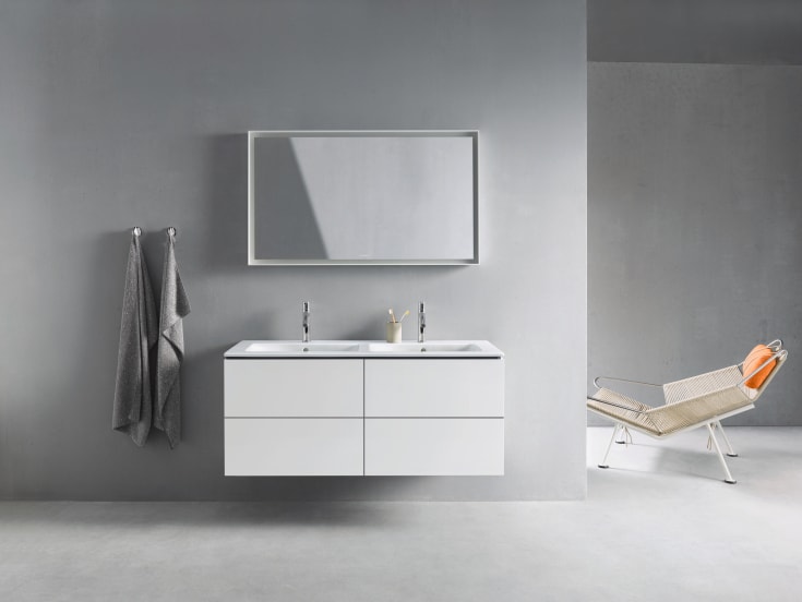 Duravit L-Cube tvättställsunderskåp, 129x48 cm, matt vit