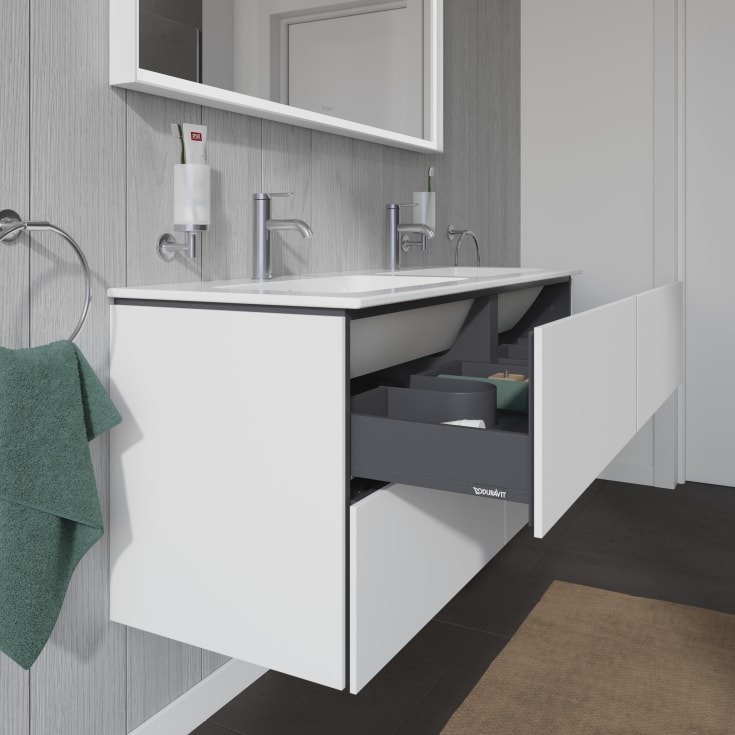 Duravit L-Cube tvättställsunderskåp, 129x48 cm, matt vit