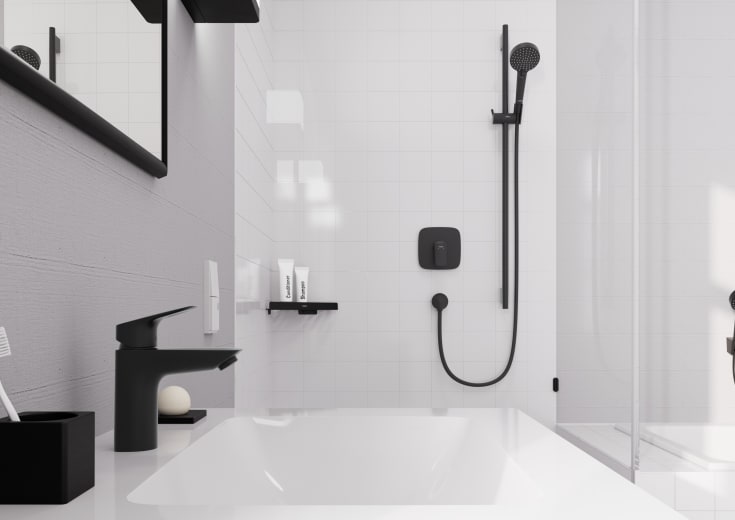 Hansgrohe Logis 70 håndvaskarmatur, mat sort