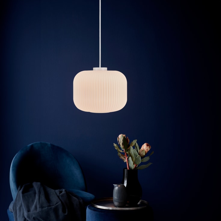 Nordlux Milford pendellampe, hvit, Ø30 cm