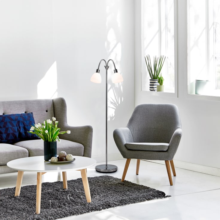 Nordlux Ray golvlampa, 2-armad, opal