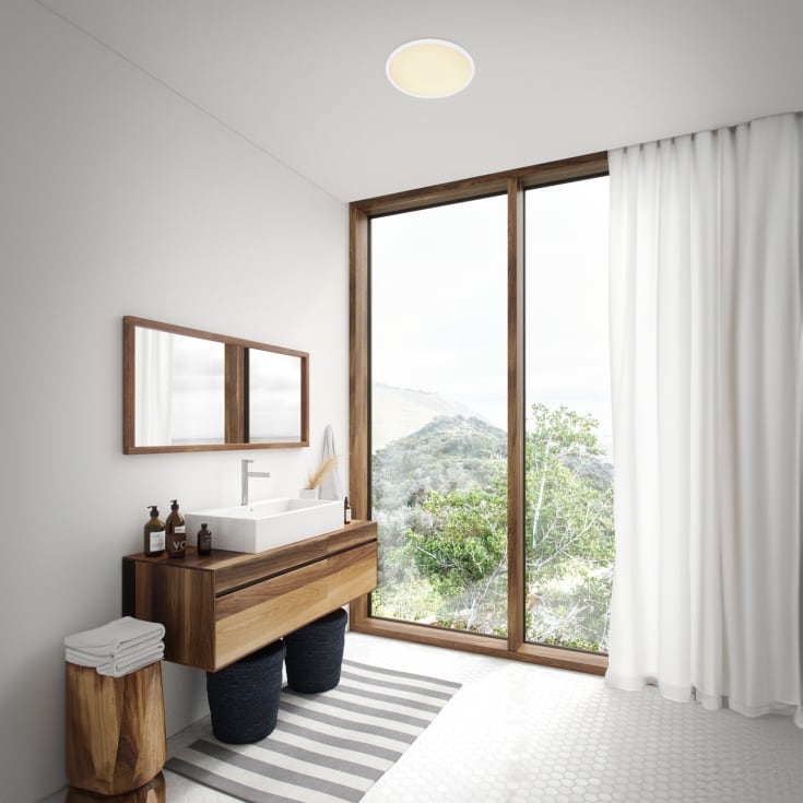 Nordlux Oja Bath dimbar plafond, kelvinskift, vit, Ø42 cm