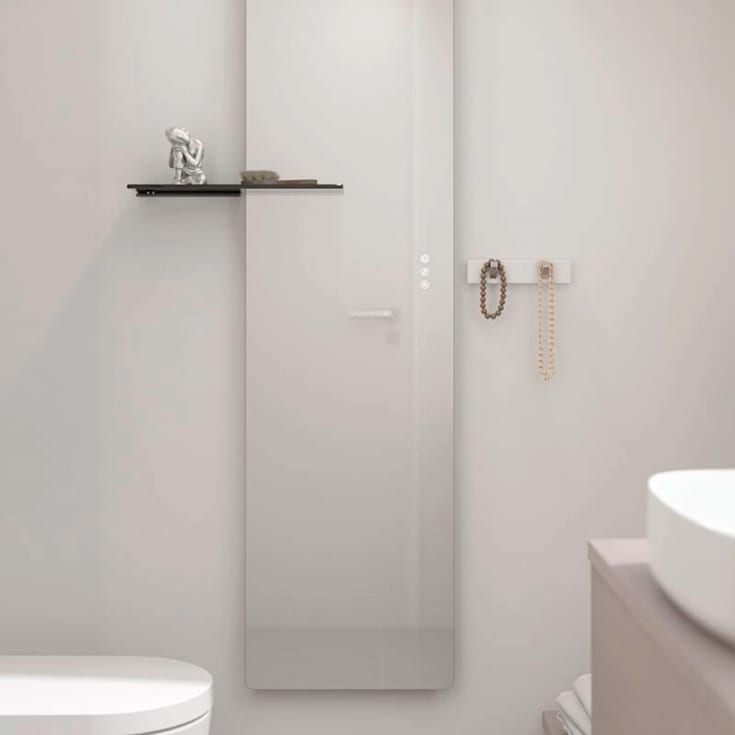 Dansani Reach glasshylle, 40x13,7 cm, sort/tonet glass