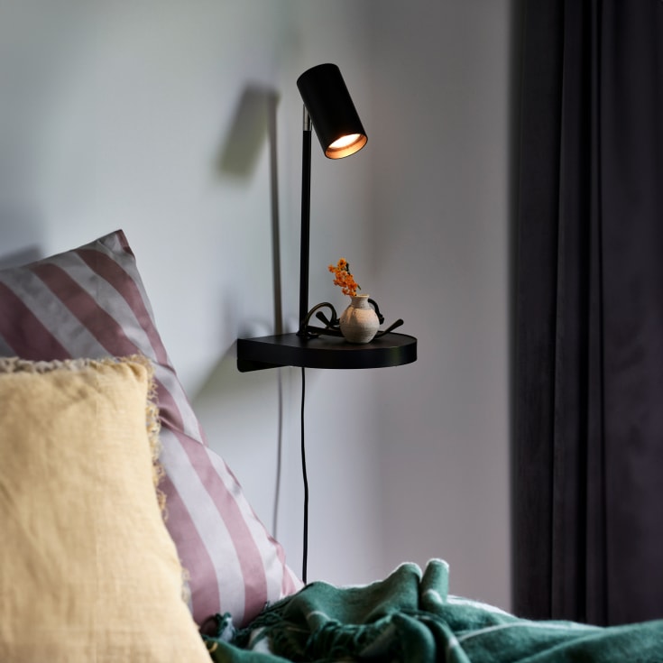 Nordlux Cody vägglampa med USB, svart