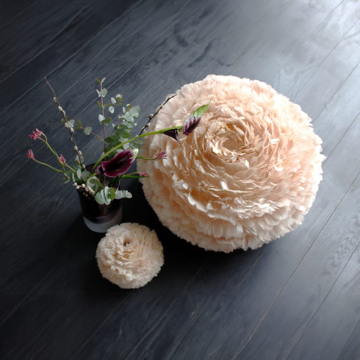 Umage Eos lampeskjerm med fjær, brun, Ø22 cm
