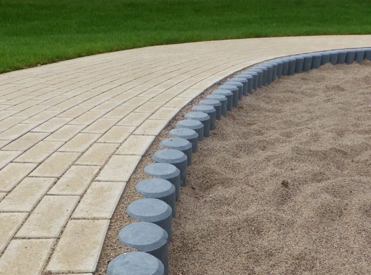 hanit palisade, rund, 10 x 60 cm, grå genbrugsplast