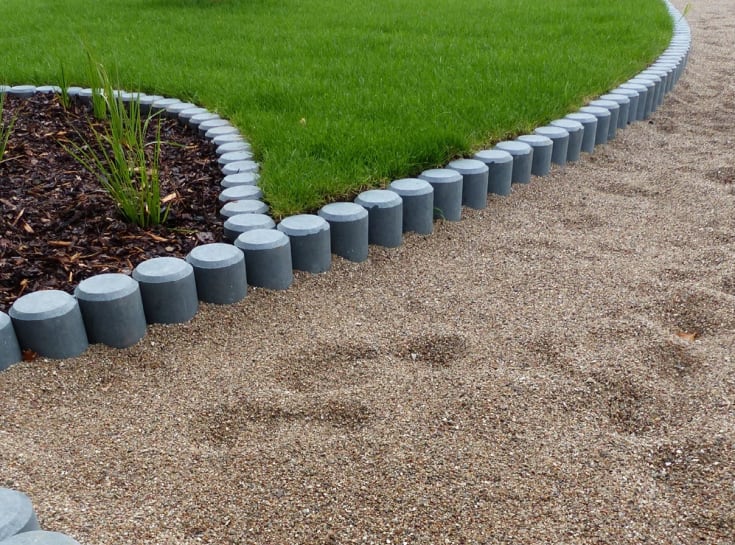 hanit palisade, rund, 10 x 60 cm, grå genbrugsplast
