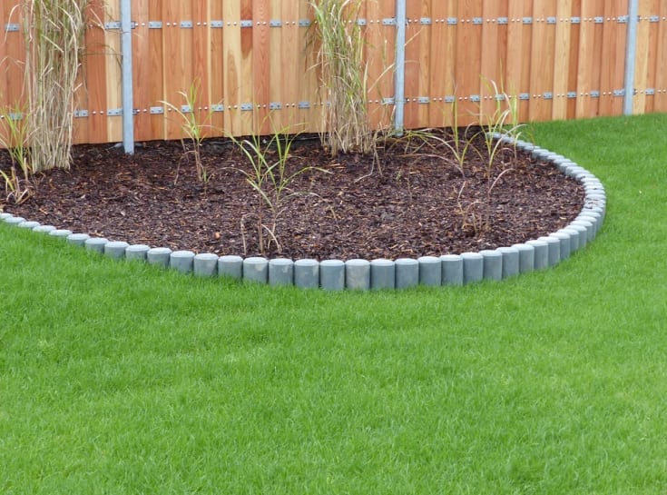 hanit palisade, rund, 10 x 60 cm, grå genbrugsplast