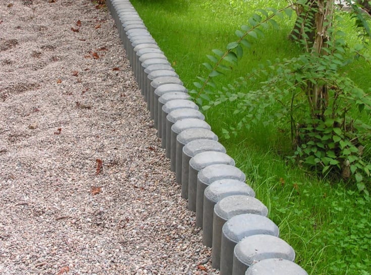 hanit palisade, rund med indhuk, 11 x 80 cm, grå genbrugsplast