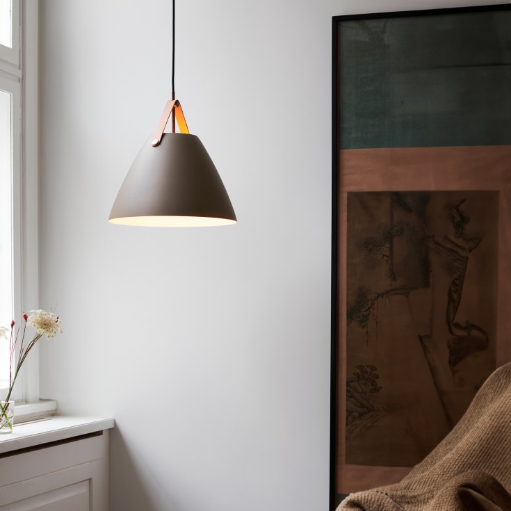 Dftp Strap pendellampa, beige, Ø36 cm