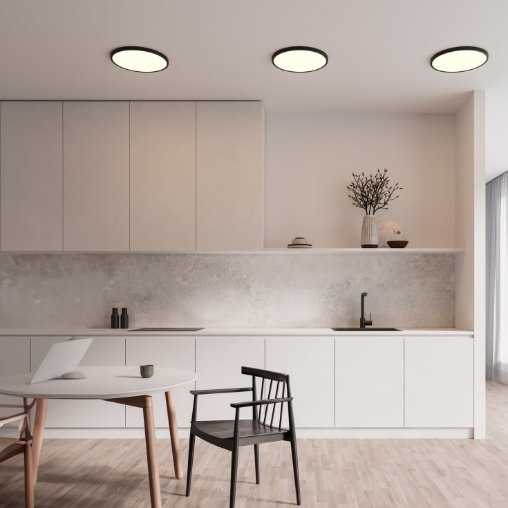 Nordlux Smart Oja plafond, svart, Ø42 cm