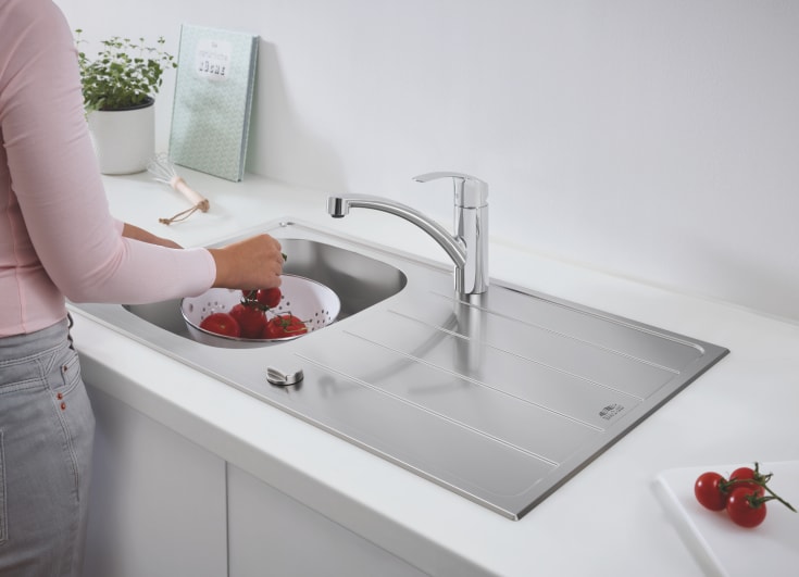 Grohe K200 diskbänk, 86x50 cm, rostfritt stål