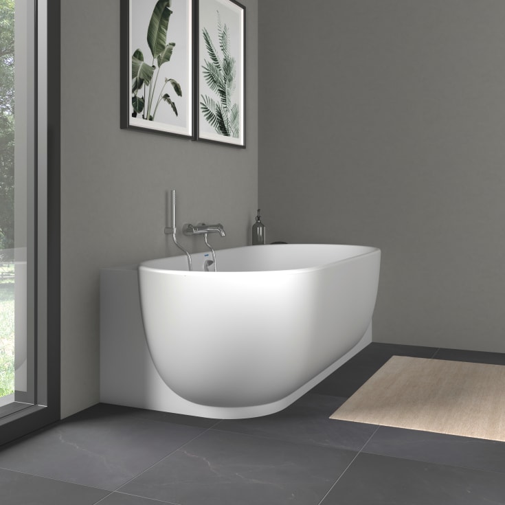 Duravit Luv badekar, 185x95 cm, med panel, høyre, hvit