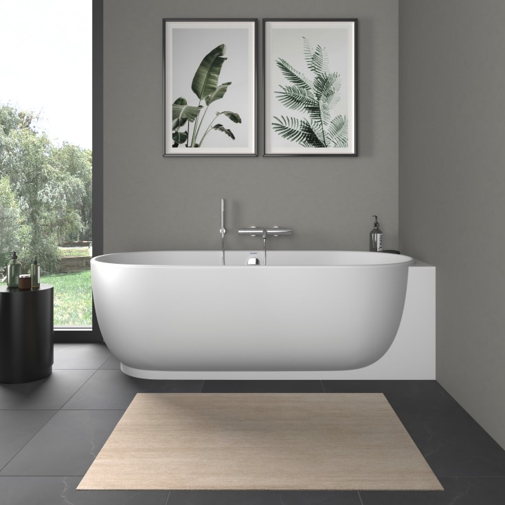 Duravit Luv badekar, 185x95 cm, med panel, høyre, hvit