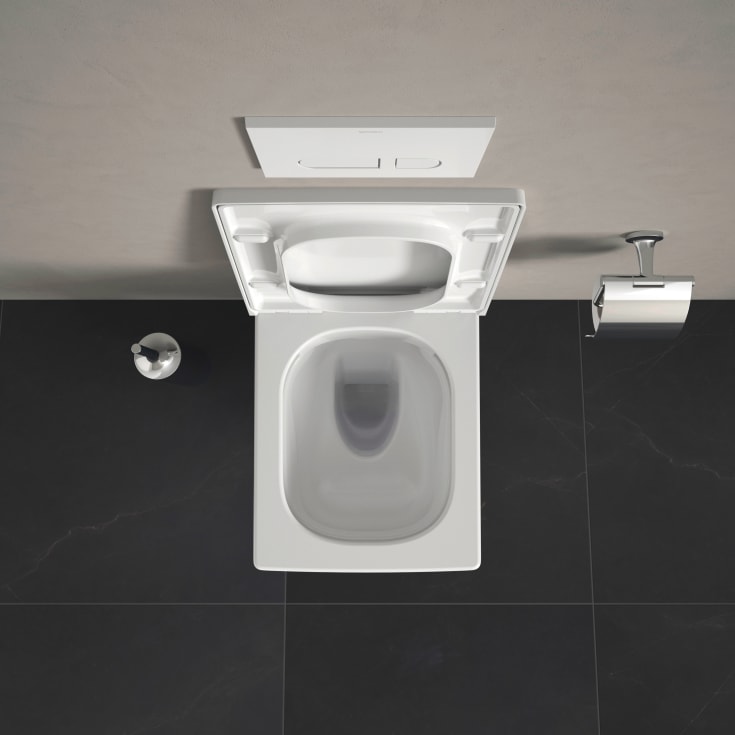 Duravit Viu vägghängd toalett, utan spolkant, rengöringsvänlig, vit