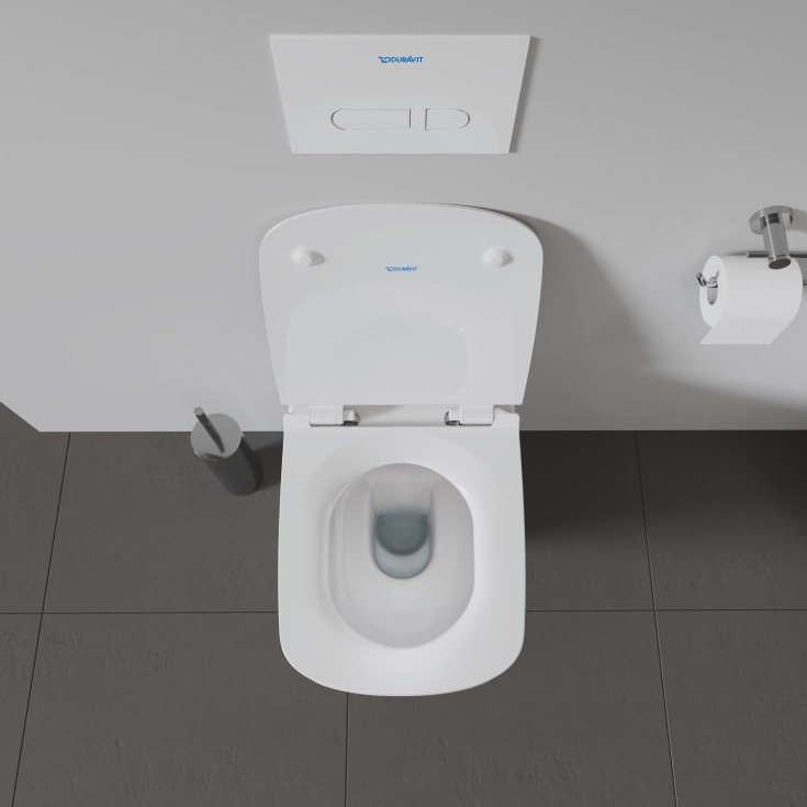 Duravit DuraStyle vägghängd toalett, utan spolkant, rengöringsvänlig, vit
